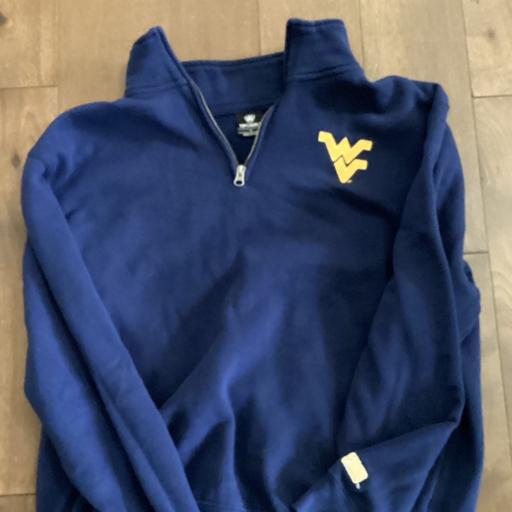 Top of the World Navy and Gold Zip-Up Sweater